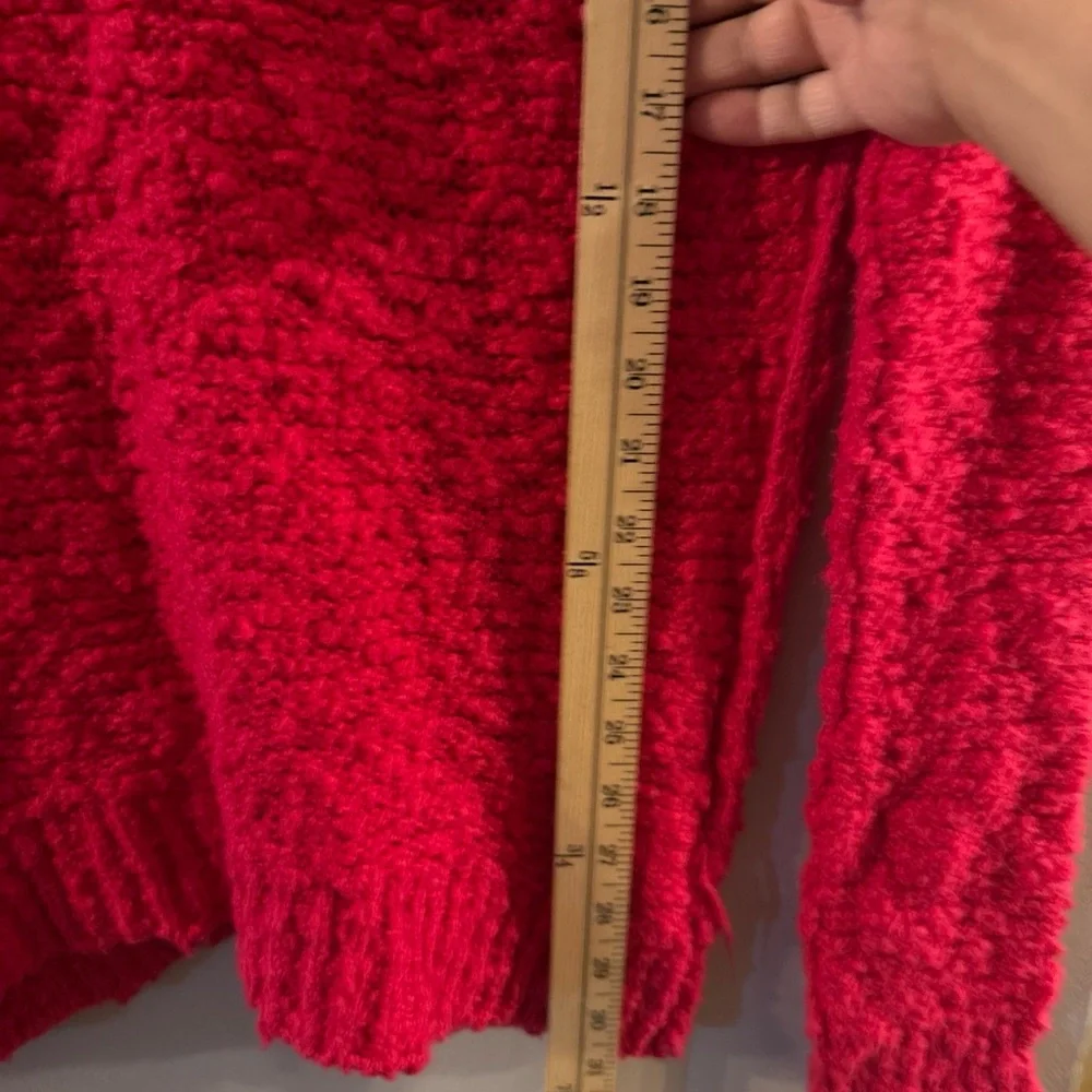Free People Womens Pullover Sweater Red Long Sleeve V Neck Inside Out S/p Dc - Picture 7 of 12